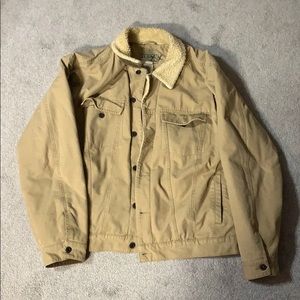LL Bean denim jacket with shearling lining